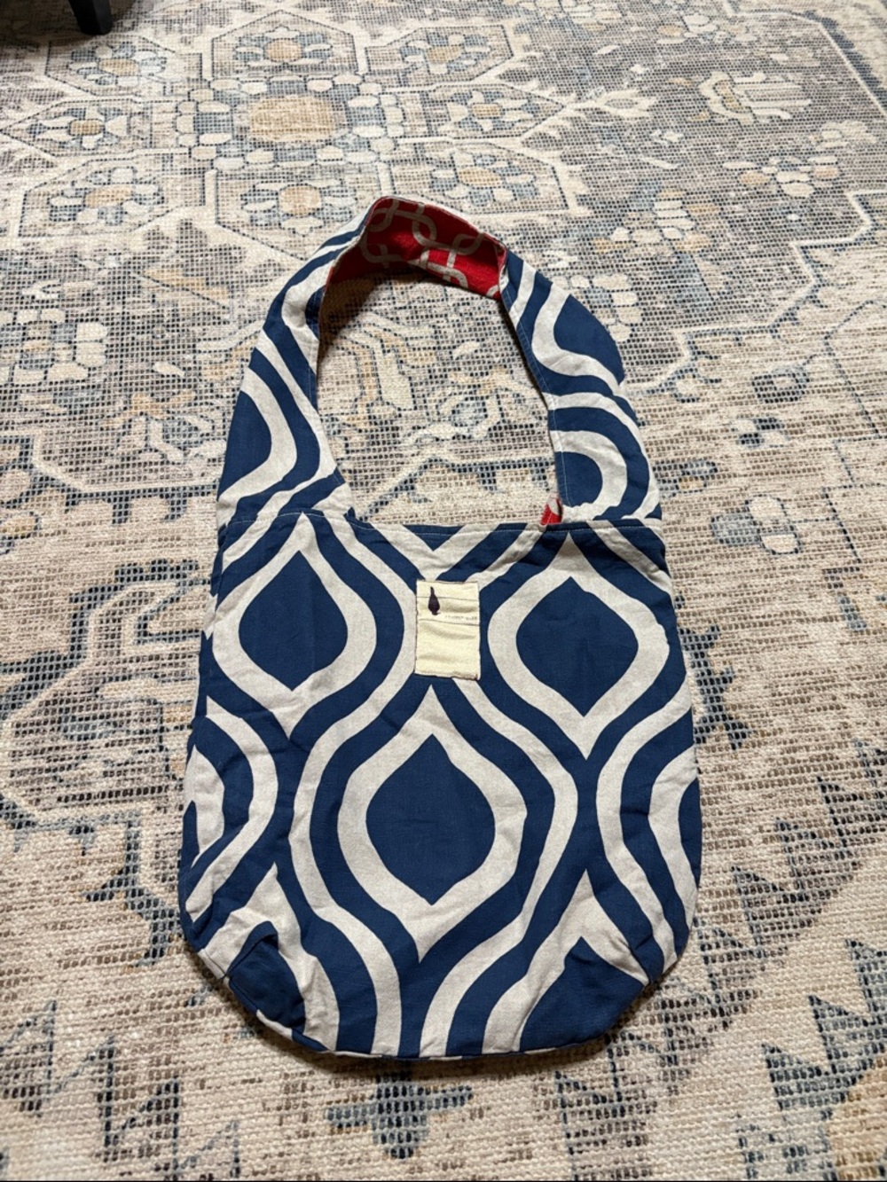 Flipped bird reversible cotton bag